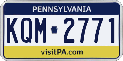PA license plate KQM2771
