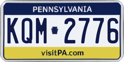 PA license plate KQM2776