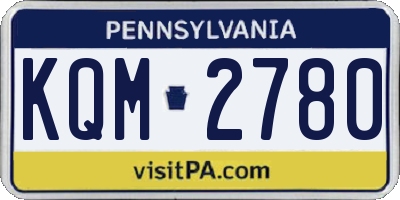 PA license plate KQM2780