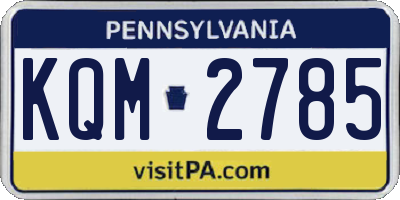 PA license plate KQM2785