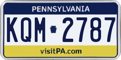 PA license plate KQM2787