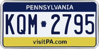 PA license plate KQM2795