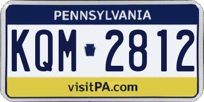 PA license plate KQM2812