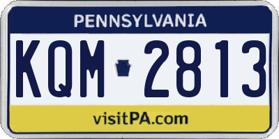PA license plate KQM2813