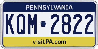 PA license plate KQM2822
