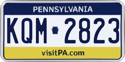 PA license plate KQM2823