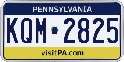 PA license plate KQM2825