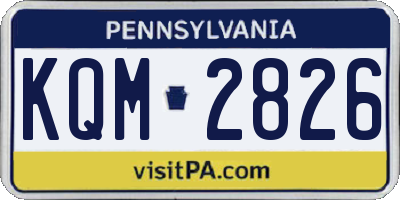 PA license plate KQM2826