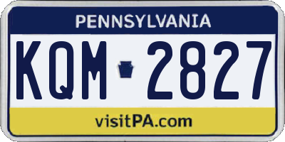 PA license plate KQM2827