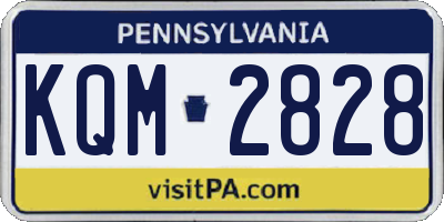 PA license plate KQM2828