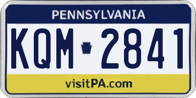 PA license plate KQM2841