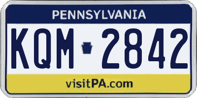 PA license plate KQM2842