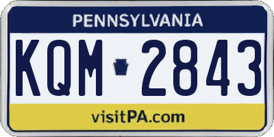 PA license plate KQM2843