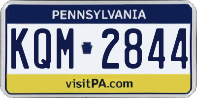 PA license plate KQM2844