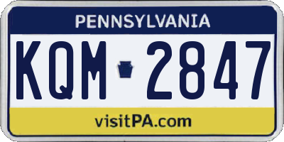 PA license plate KQM2847