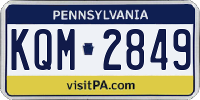 PA license plate KQM2849