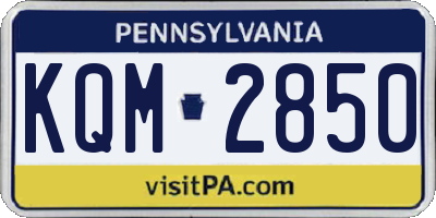 PA license plate KQM2850