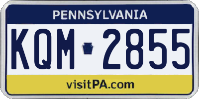 PA license plate KQM2855