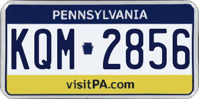 PA license plate KQM2856