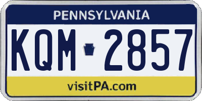 PA license plate KQM2857
