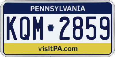 PA license plate KQM2859