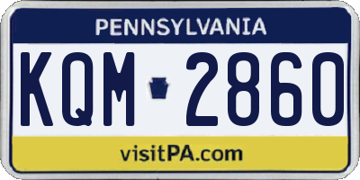 PA license plate KQM2860