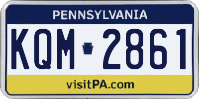 PA license plate KQM2861