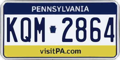 PA license plate KQM2864