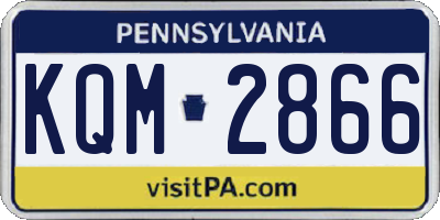PA license plate KQM2866