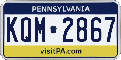 PA license plate KQM2867