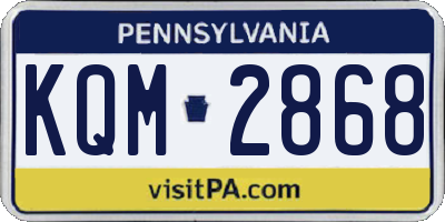 PA license plate KQM2868