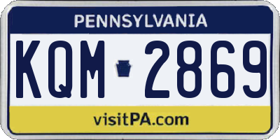 PA license plate KQM2869