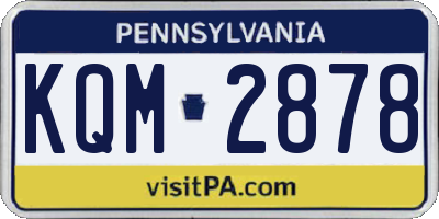PA license plate KQM2878