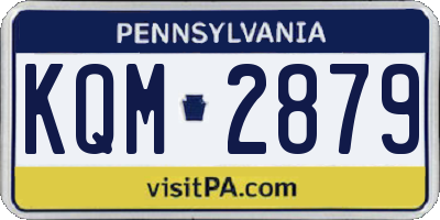 PA license plate KQM2879