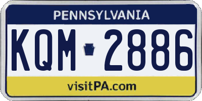 PA license plate KQM2886