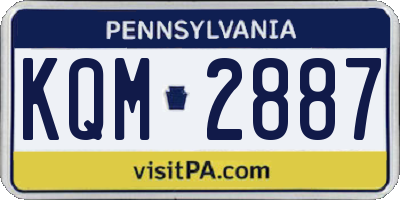 PA license plate KQM2887