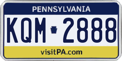 PA license plate KQM2888