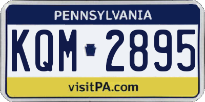 PA license plate KQM2895