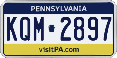 PA license plate KQM2897