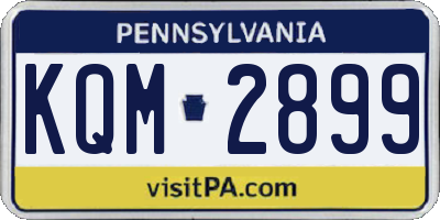 PA license plate KQM2899