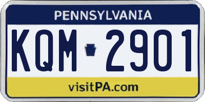 PA license plate KQM2901