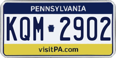 PA license plate KQM2902