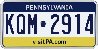 PA license plate KQM2914