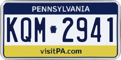 PA license plate KQM2941