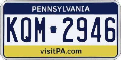 PA license plate KQM2946
