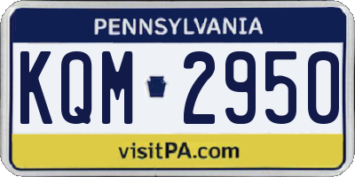 PA license plate KQM2950