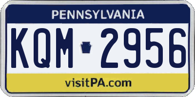 PA license plate KQM2956