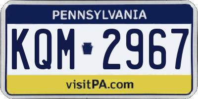 PA license plate KQM2967