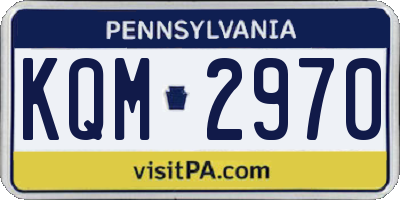 PA license plate KQM2970