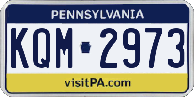 PA license plate KQM2973